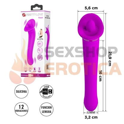 Estimulador de clitoris simil lengua con carga USB